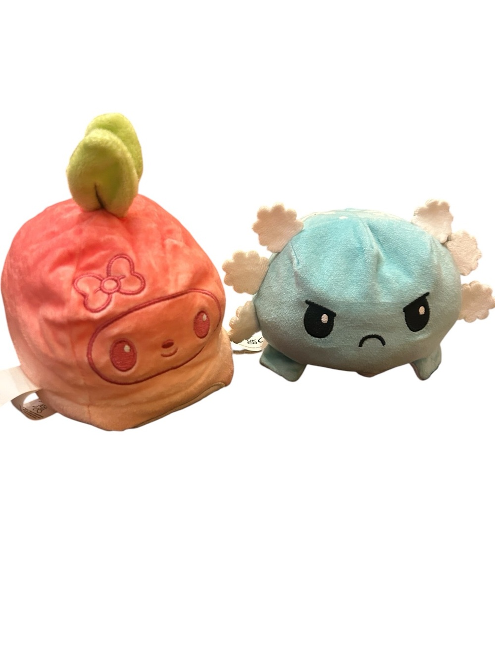 Reversible Plushie Set of Two new figures Hello Kitty and Teeturtle axolotl